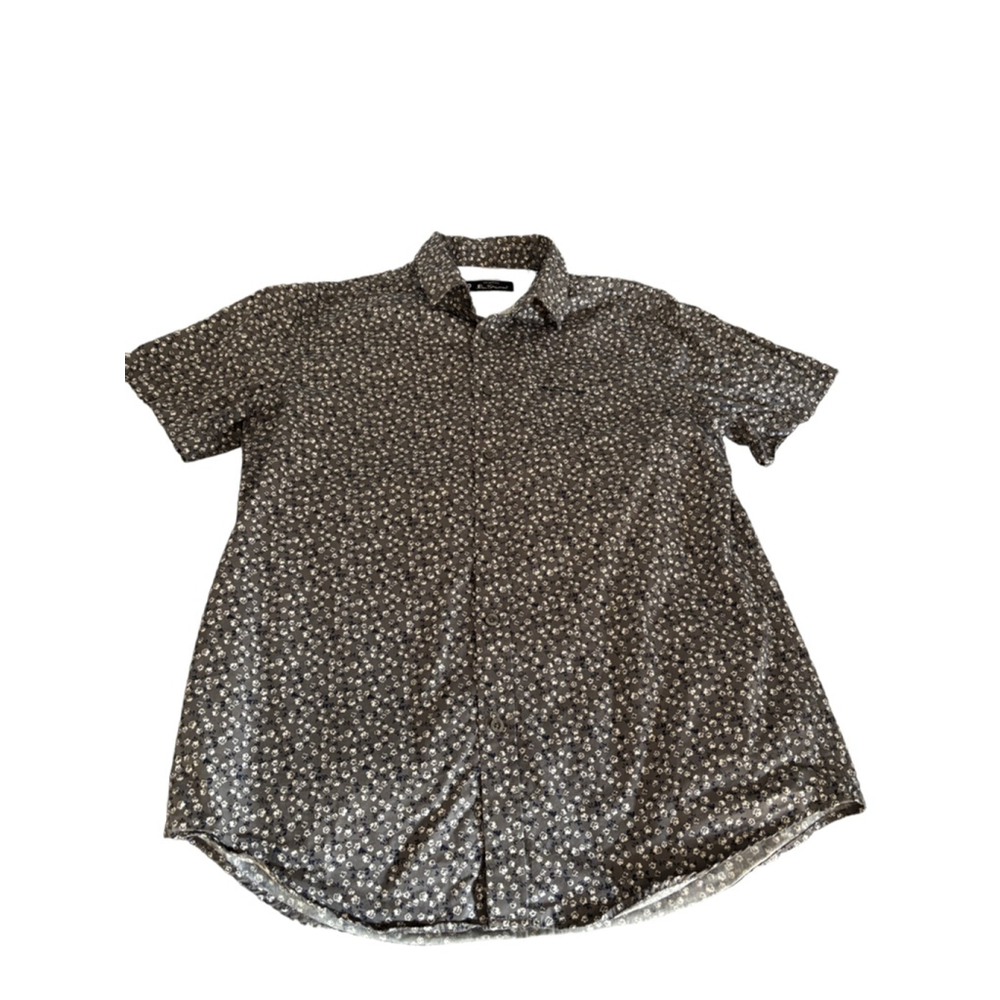 Men's Ben Sherman Floral Button Down Shirt Size M Gray